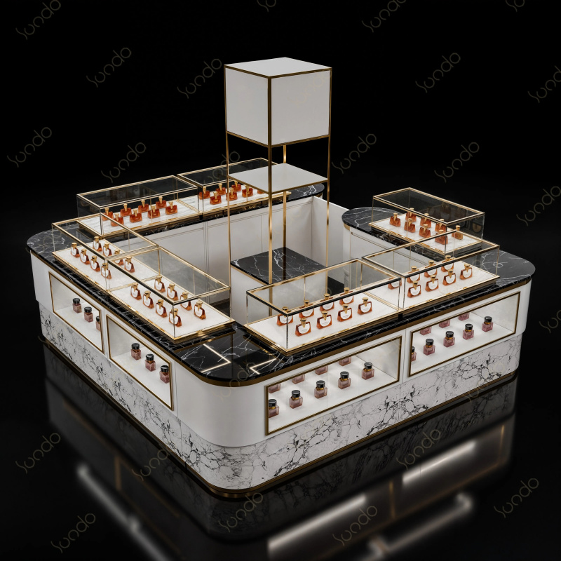 カスタム高級香水ブースキオスクデザイン回転式ショーケースプレ - Perfume Fragrance Shop のレビューと価格